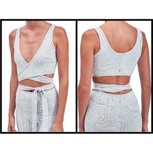 Stylish Wrap Crop Top in Light Gray